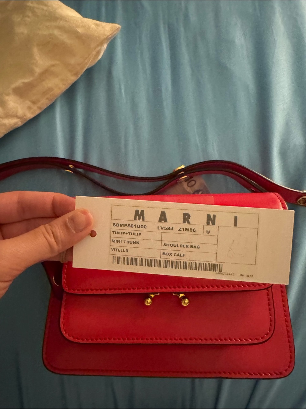 Marni Red Mini Trunk Leather Crossbody Bag with Gold Hardware - Picture 2 of 6